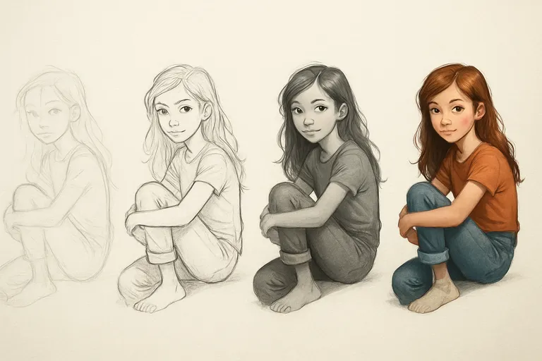 Stappenplan van schets tot kleur